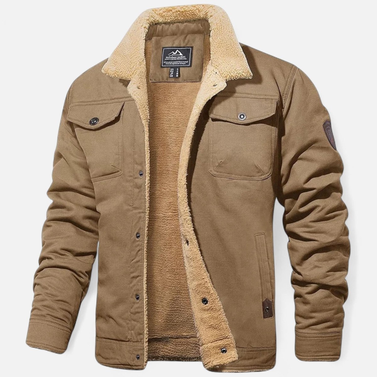 Mens Bomber Jacket With Sherpa Collar For Winter Casual Wear - Nalani - Fashion Clothing and Decor