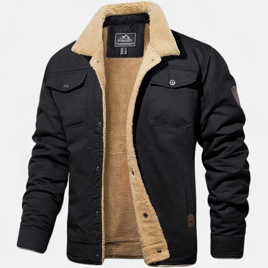Mens Bomber Jacket With Sherpa Collar For Winter Casual Wear - Nalani - Fashion Clothing and Decor