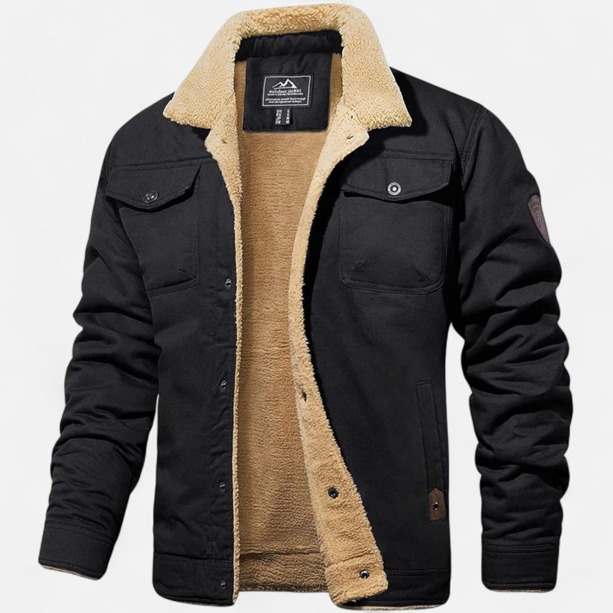 Mens Bomber Jacket With Sherpa Collar For Winter Casual Wear - Nalani - Fashion Clothing and Decor