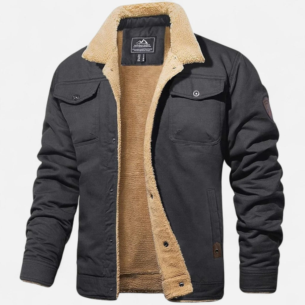 Mens Bomber Jacket With Sherpa Collar For Winter Casual Wear - Nalani - Fashion Clothing and Decor