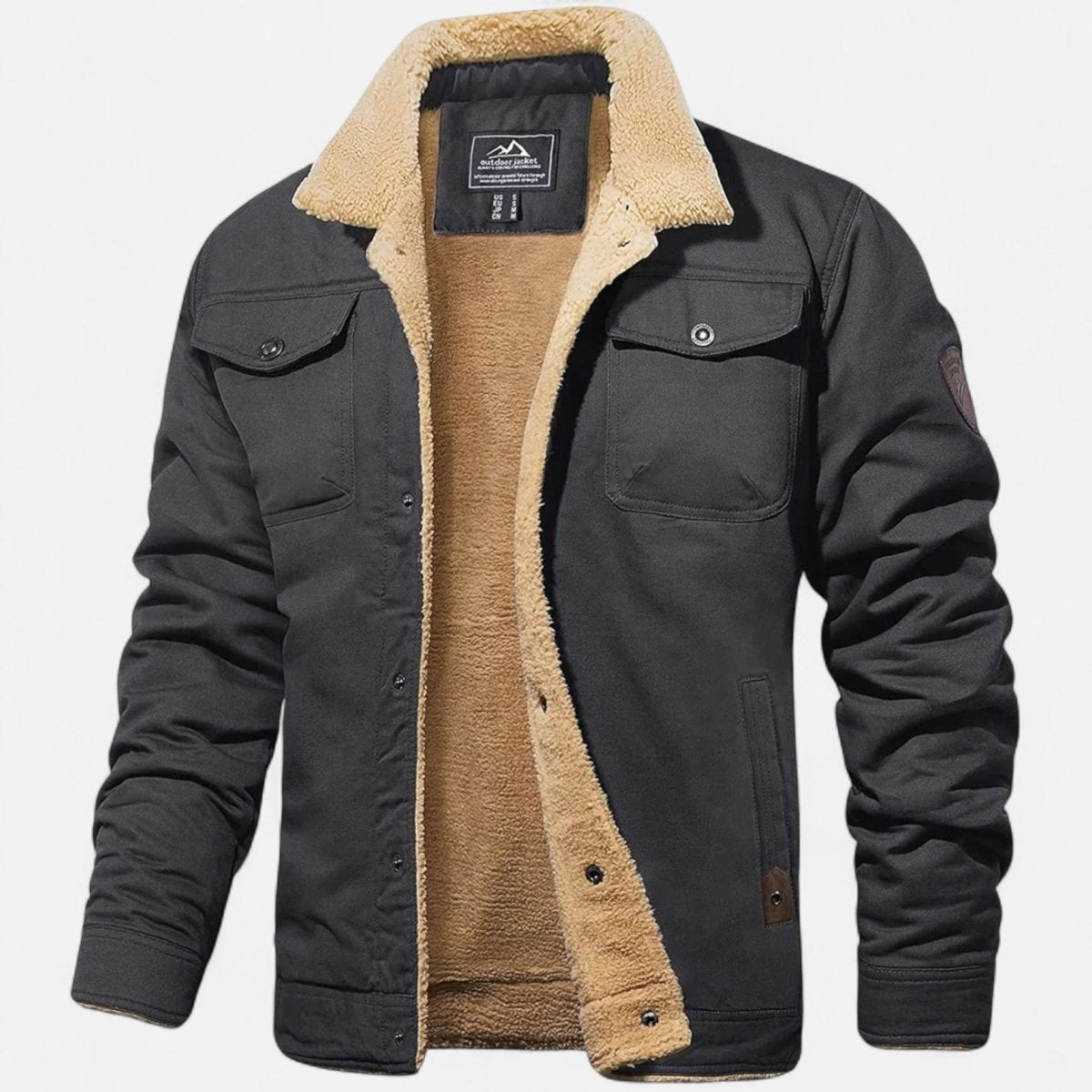 Mens Bomber Jacket With Sherpa Collar For Winter Casual Wear - Nalani - Fashion Clothing and Decor