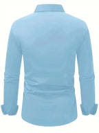 Men's Button Down Shirt - Long Sleeve Slim Fit Dress Shirt - Nalani - Fashion Clothing and Decor