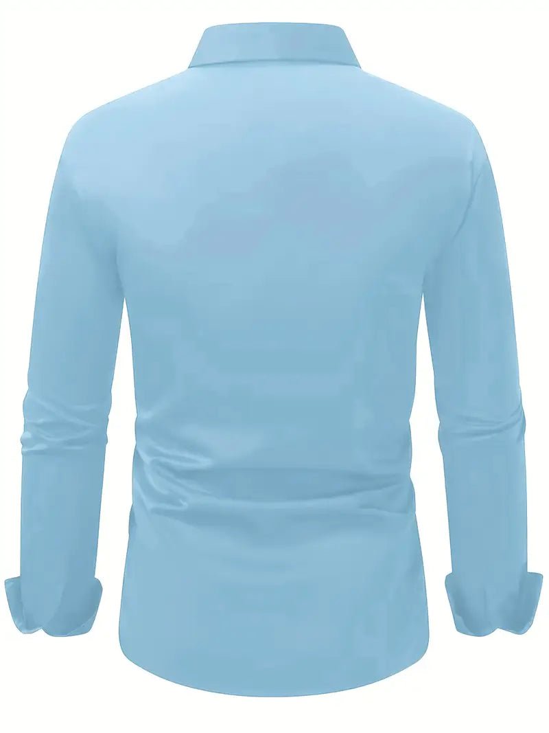 Men's Button Down Shirt - Long Sleeve Slim Fit Dress Shirt - Nalani - Fashion Clothing and Decor