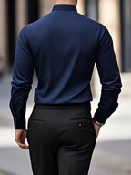Men's Button Down Shirt - Long Sleeve Slim Fit Dress Shirt - Nalani - Fashion Clothing and Decor