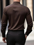 Men's Button Down Shirt - Long Sleeve Slim Fit Dress Shirt - Nalani - Fashion Clothing and Decor