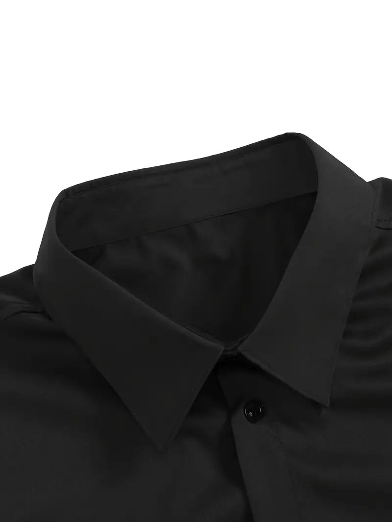 Men's Button Down Shirt - Long Sleeve Slim Fit Dress Shirt - Nalani - Fashion Clothing and Decor