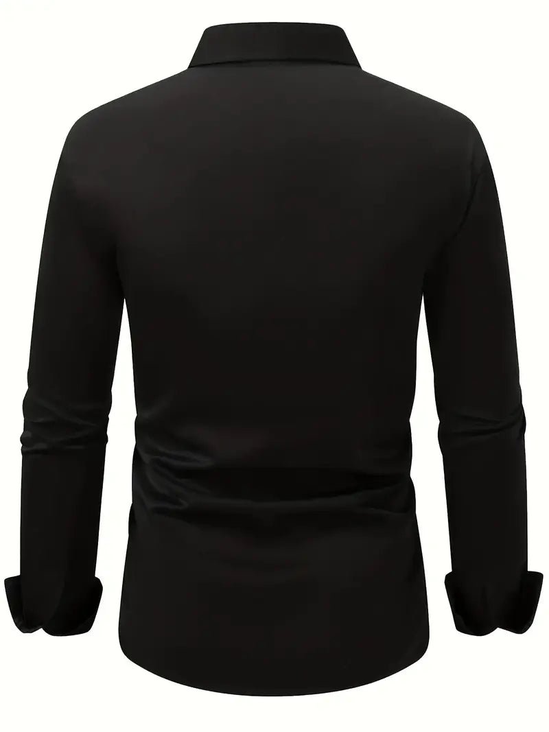 Men's Button Down Shirt - Long Sleeve Slim Fit Dress Shirt - Nalani - Fashion Clothing and Decor