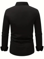 Men's Button Down Shirt - Long Sleeve Slim Fit Dress Shirt - Nalani - Fashion Clothing and Decor