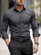 Men's Button Down Shirt - Long Sleeve Slim Fit Dress Shirt - Nalani - Fashion Clothing and Decor