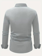 Men's Button Down Shirt - Long Sleeve Slim Fit Dress Shirt - Nalani - Fashion Clothing and Decor