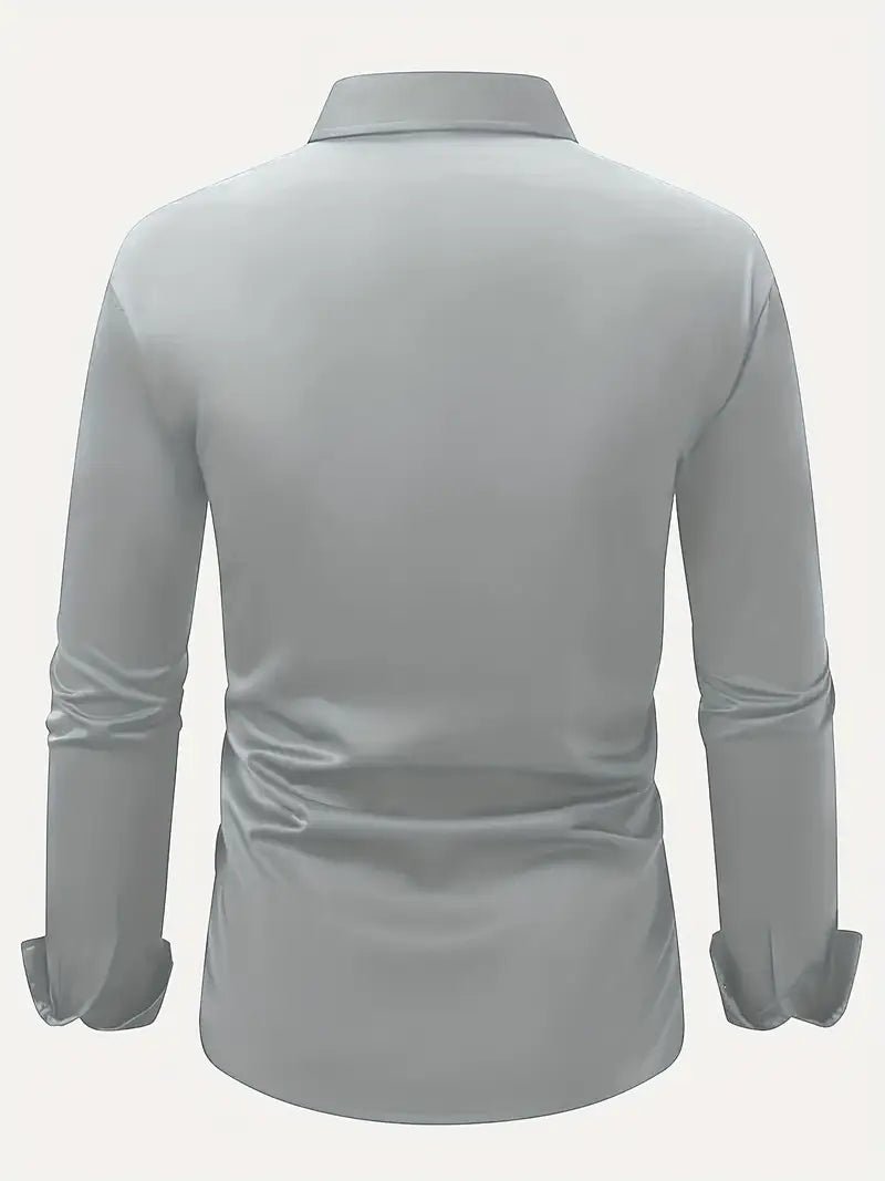 Men's Button Down Shirt - Long Sleeve Slim Fit Dress Shirt - Nalani - Fashion Clothing and Decor