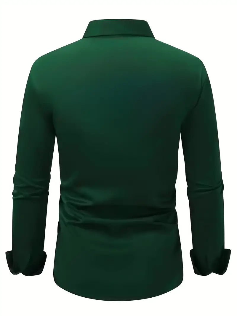 Men's Button Down Shirt - Long Sleeve Slim Fit Dress Shirt - Nalani - Fashion Clothing and Decor