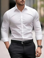 Men's Button Down Shirt - Long Sleeve Slim Fit Dress Shirt - Nalani - Fashion Clothing and Decor