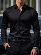 Men's Button Down Shirt - Long Sleeve Slim Fit Dress Shirt - Nalani - Fashion Clothing and Decor