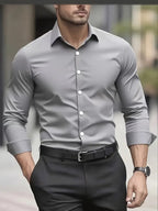 Men's Button Down Shirt - Long Sleeve Slim Fit Dress Shirt - Nalani - Fashion Clothing and Decor
