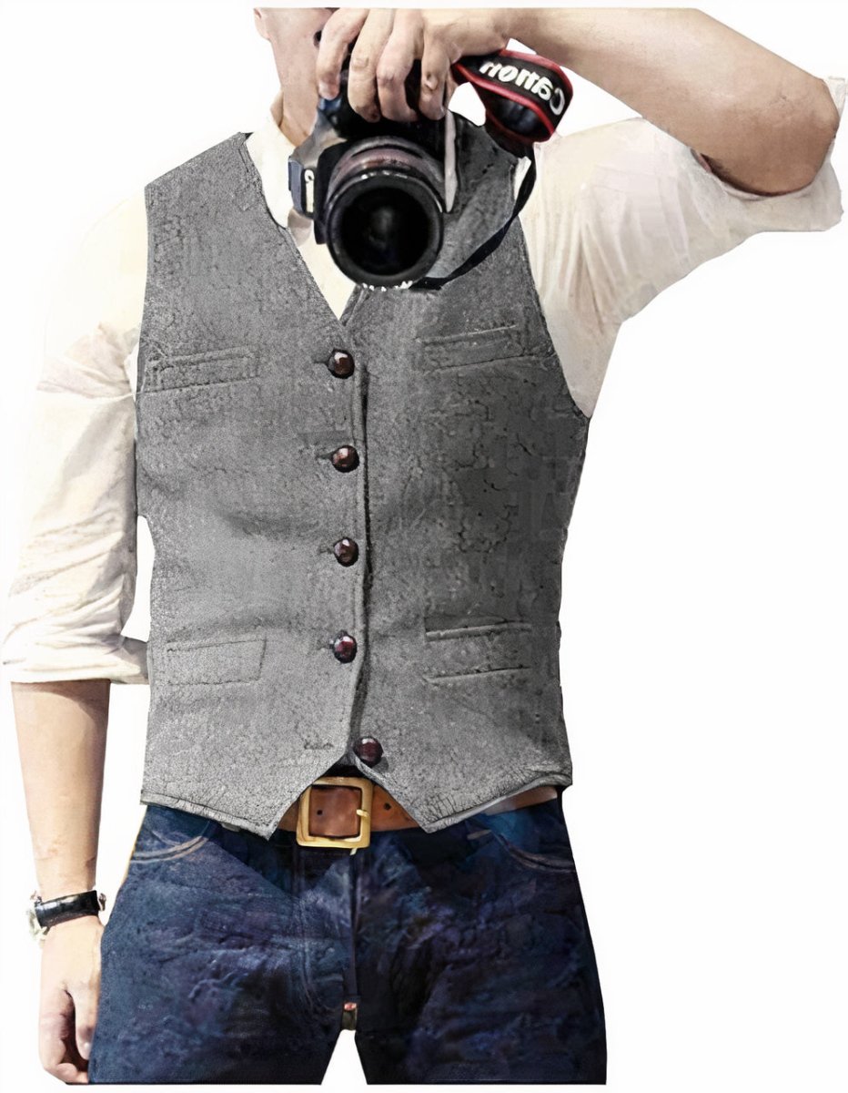 Men's Buttoned Vest With Timeless Style For Classic Outfits - Nalani - UK Fashion Clothing and Decor
