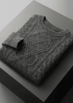 Men's Cable Knit Crew Neck Sweater for Winter Layering - Nalani - UK Fashion Clothing and Decor