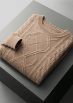Men's Cable Knit Crew Neck Sweater for Winter Layering - Nalani - UK Fashion Clothing and Decor