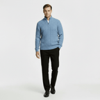 Mens Cable Knit Quarter Zip Jumper With Stand Collar - Nalani - UK Fashion Clothing and Decor