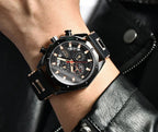 Men's Chronograph Watch Classic Stainless Steel Band Dial - Nalani - UK Fashion Clothing and Decor