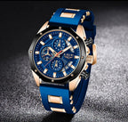 Men's Chronograph Watch Classic Stainless Steel Band Dial - Nalani - UK Fashion Clothing and Decor
