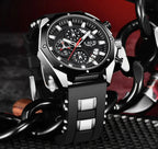 Men's Chronograph Watch Classic Stainless Steel Band Dial - Nalani - UK Fashion Clothing and Decor
