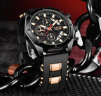 Men's Chronograph Watch Classic Stainless Steel Band Dial - Nalani - UK Fashion Clothing and Decor