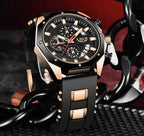 Men's Chronograph Watch Classic Stainless Steel Band Dial - Nalani - UK Fashion Clothing and Decor