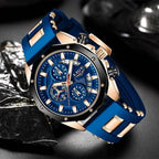 Men's Chronograph Watch Classic Stainless Steel Band Dial - Nalani - UK Fashion Clothing and Decor