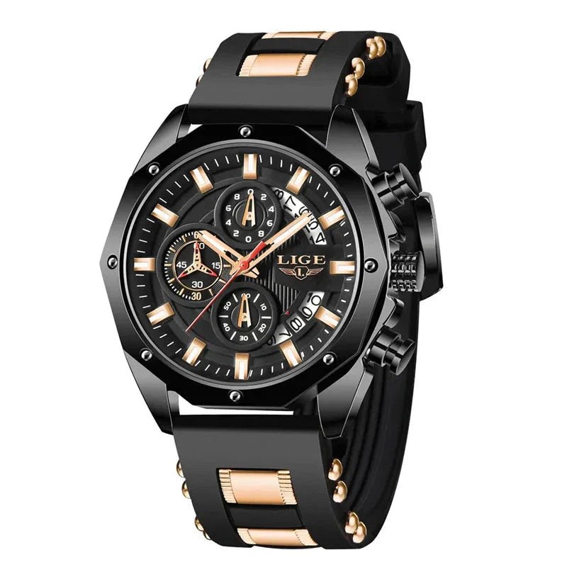 Men's Chronograph Watch Classic Stainless Steel Band Dial - Nalani - UK Fashion Clothing and Decor