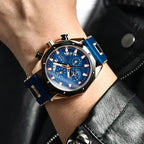 Men's Chronograph Watch Classic Stainless Steel Band Dial - Nalani - UK Fashion Clothing and Decor