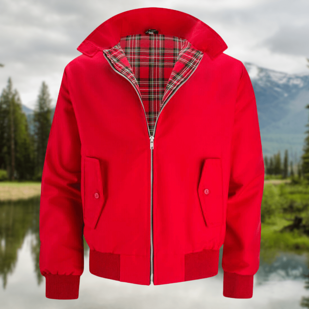 Men’s Classic Harrington Jacket - Lightweight Zip-Up Bomber Coat - Nalani - Fashion Clothing and Decor