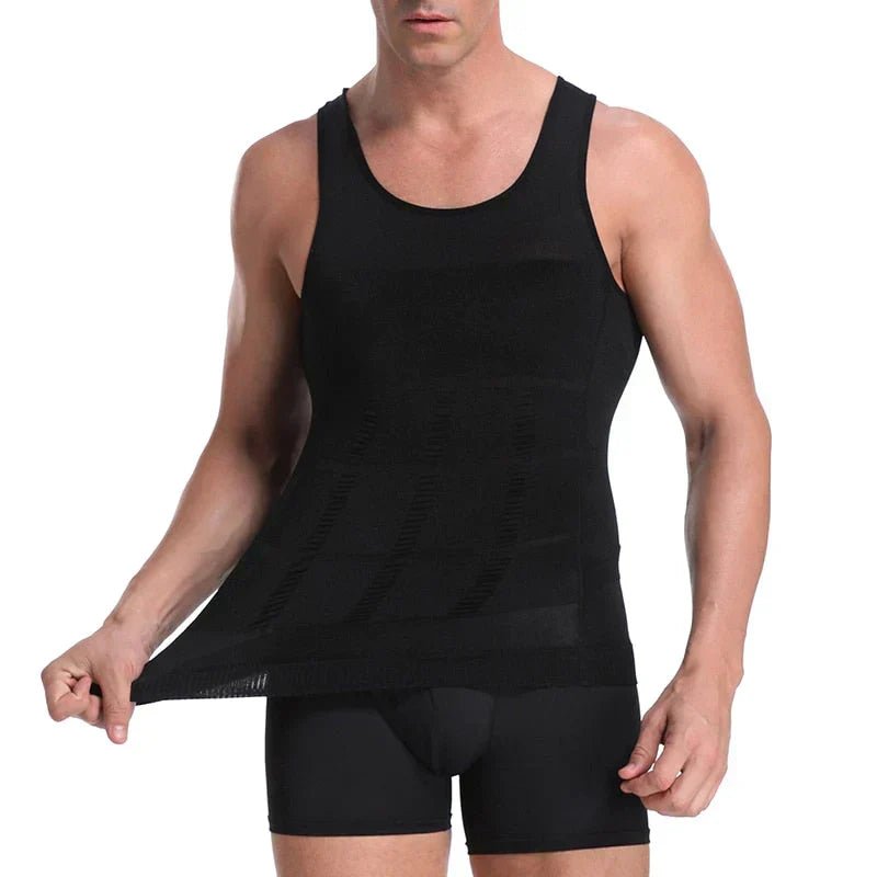 Men's Compression Undershirt – Slimming Compression Shirt That Firms Chest & Belly, Invisible Under Dress Shirts, S–3XL – Massimo - Nalani - Fashion Clothing and Decor