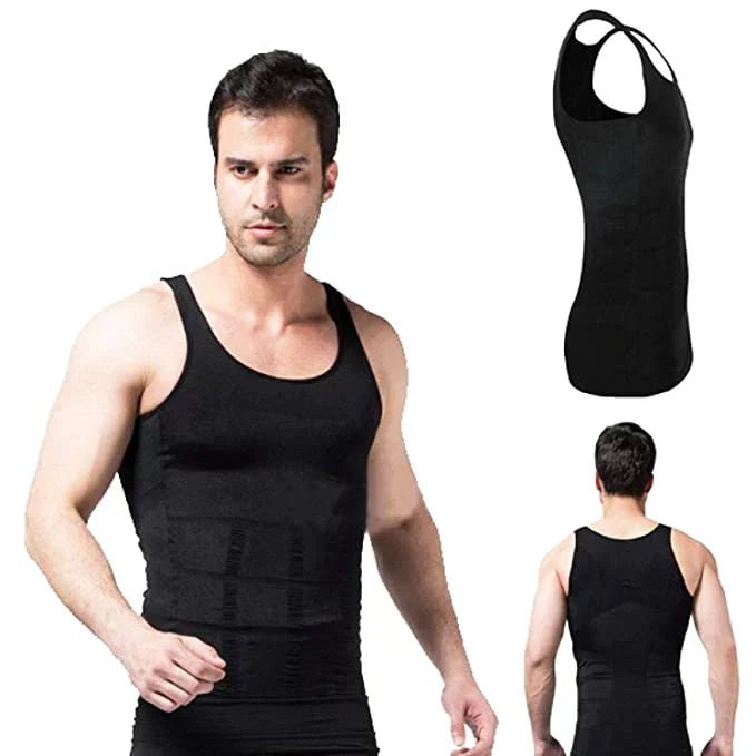 Men's Compression Undershirt – Slimming Compression Shirt That Firms Chest & Belly, Invisible Under Dress Shirts, S–3XL – Massimo - Nalani - Fashion Clothing and Decor