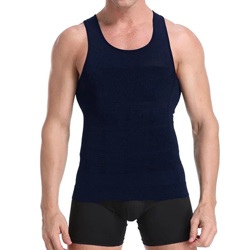Men's Compression Undershirt – Slimming Compression Shirt That Firms Chest & Belly, Invisible Under Dress Shirts, S–3XL – Massimo - Nalani - Fashion Clothing and Decor