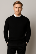 Men's Crew Neck Sweater Long Sleeve Knit for Office and Casual - Nalani - UK Fashion Clothing and Decor
