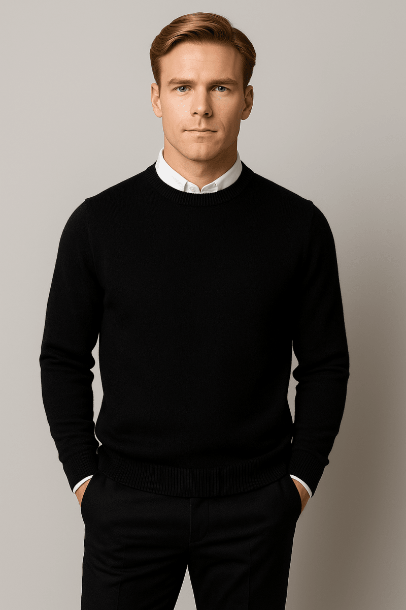 Men's Crew Neck Sweater Long Sleeve Knit for Office and Casual - Nalani - UK Fashion Clothing and Decor