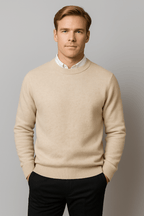 Men's Crew Neck Sweater Long Sleeve Knit for Office and Casual - Nalani - UK Fashion Clothing and Decor
