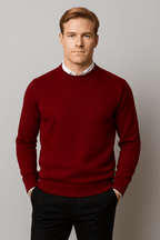 Men's Crew Neck Sweater Long Sleeve Knit for Office and Casual - Nalani - UK Fashion Clothing and Decor
