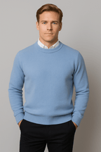 Men's Crew Neck Sweater Long Sleeve Knit for Office and Casual - Nalani - UK Fashion Clothing and Decor
