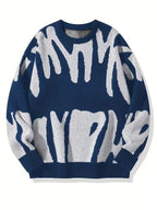 Men's Crew Neck Sweatshirt – Warm Pullover with Modern Pattern, 6 Colors, S–2XL – Calico - Nalani - Fashion Clothing and Decor