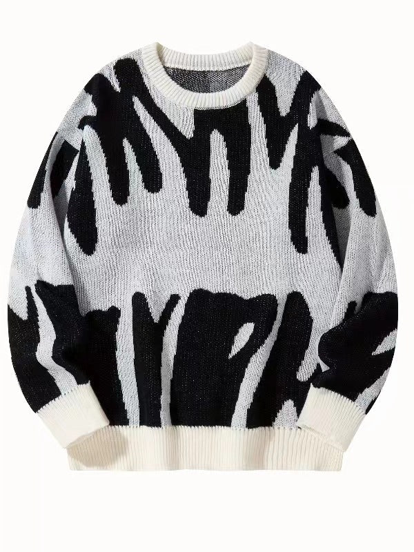 Men's Crew Neck Sweatshirt – Warm Pullover with Modern Pattern, 6 Colors, S–2XL – Calico - Nalani - Fashion Clothing and Decor