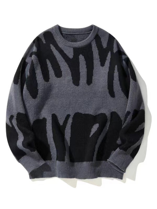 Men's Crew Neck Sweatshirt – Warm Pullover with Modern Pattern, 6 Colors, S–2XL – Calico - Nalani - Fashion Clothing and Decor