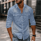 Mens Denim Shirt Durable Classic Style For Everyday Wear - Nalani - Fashion Clothing and Decor