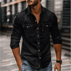 Mens Denim Shirt Durable Classic Style For Everyday Wear - Nalani - Fashion Clothing and Decor