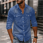Mens Denim Shirt Durable Classic Style For Everyday Wear - Nalani - Fashion Clothing and Decor