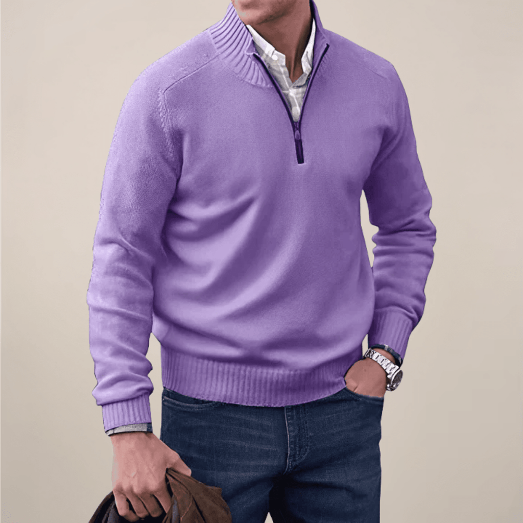 Mens Half Zip Knit Sweater For Smart Casual Wardrobe Essential - Nalani - UK Fashion Clothing and Decor