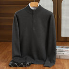 Men's Half Zip Mock Neck Pullover Tailored Fit Layering Essential - Nalani - UK Fashion Clothing and Decor