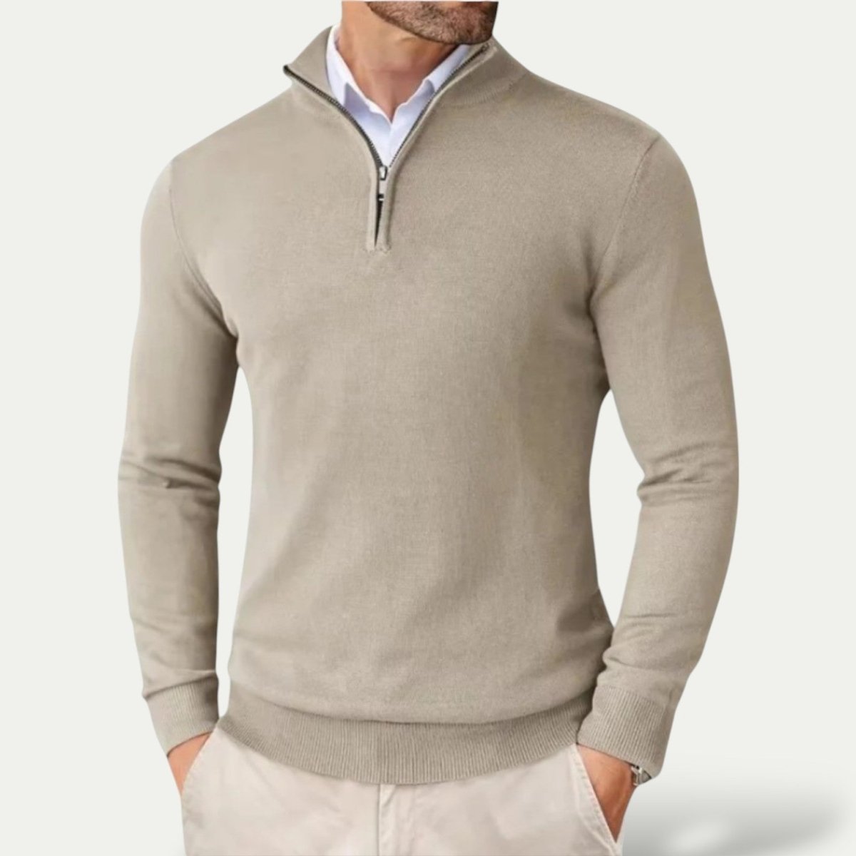 Men's Half Zip Pullover Long Sleeves All Season Smart Casual - Nalani - UK Fashion Clothing and Decor