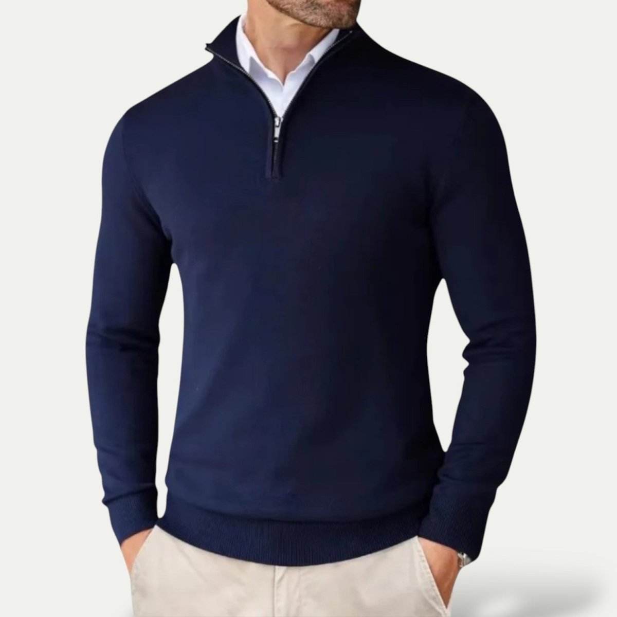 Men's Half Zip Pullover Long Sleeves All Season Smart Casual - Nalani - UK Fashion Clothing and Decor